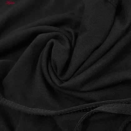 کراپ تاپ آستین کوتاه زنانه مدل بندی مشکی