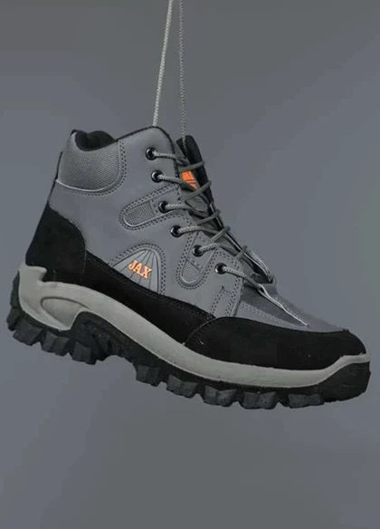 کفش ساق‌دار مردانه طوسی مدل JAX