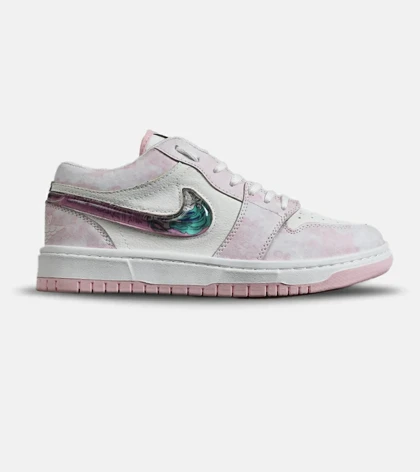 کفش کتانی زنانه صورتی سفید نایک NIKE dunk low steam puppet مدل 8100