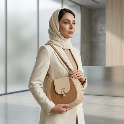 کیف دوشی زنانه چرم یلسان مدل آوید کد 218-HR
