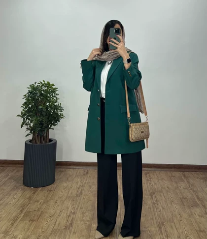 مانتو کتی دکمه دار دلینا