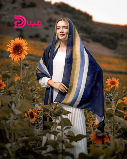 شال وسط ساده حاشیه‌دار پاییزه