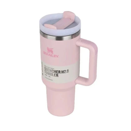 ماگ استنلی مدل Quencher Tumbler H2.0 کد 40oz گنجایش 1.18 لیتر رنگ صورتی پاستیلی