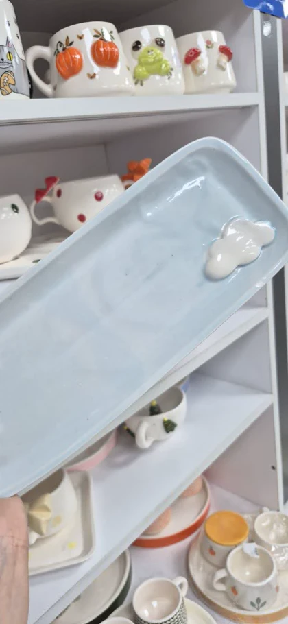 ست دو نفره چای خوری سرامیک برجسته طرح ابر