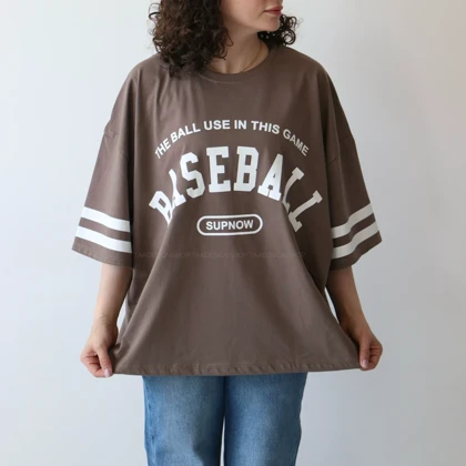 تیشرت باکسی لانگ baseball مدل 7418396