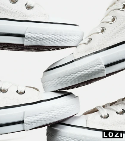 کفش کتانی ساق‌دار مردانه و زنانه سفید کرم All STAR مدل 7093