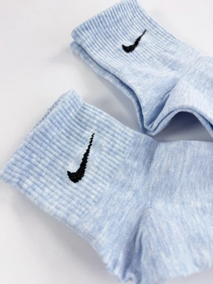 جوراب نیم ساق زنانه نخ پنبه آبی آسمانی برفکی نایکی Nike