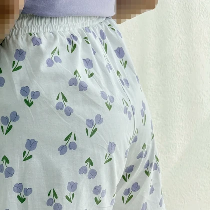 شورتک زنانه کمرکش طرح گل | آی بولک