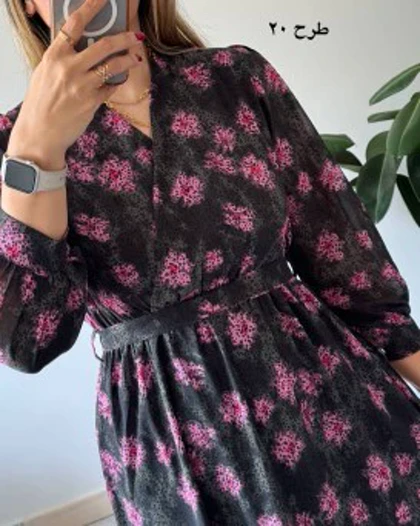 پیراهن حریر سرمه سری 11