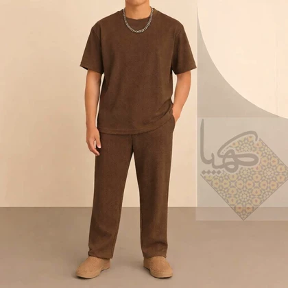 ست اسپرت بگ – تیشرت و شلوار قهوه ای موکا 1348