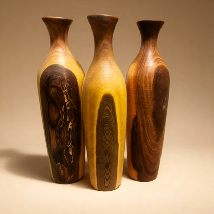 گلدان چوبی مینیمال