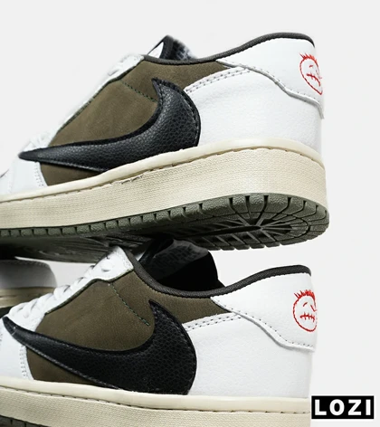 کفش کتانی مردانه سفید زیتونی مشکی NIKE travis scott
