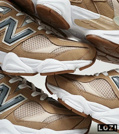 کفش کتانی مردانه و زنانه قهوه ای کرم طوسی NEW BALANCE 9060 مدل 5299