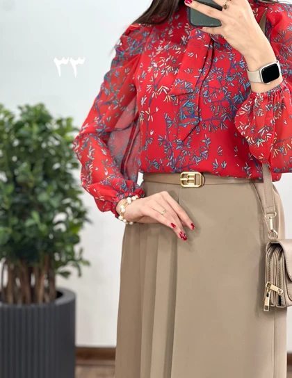 شومیز حریر مجلسی مهلا (کد 2050)