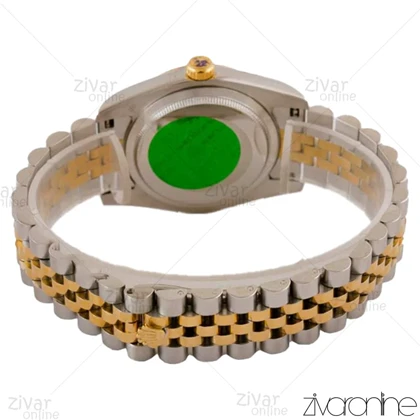 ساعت رولکس دیت جاست مردانه صفحه آبی ایندکس نگین‌دار 105041