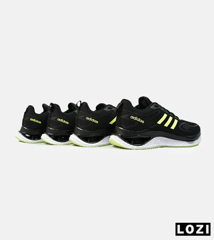 کفش کتانی مردانه مشکی لیمویی Adidas running shoes