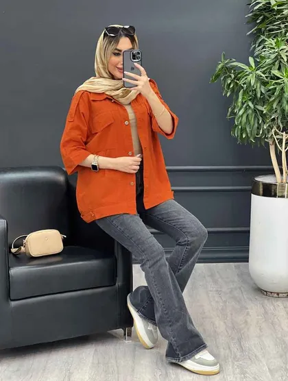 مانتو سرشانه پاگن دو جیب
