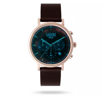 ساعت مچی مردانه لاکسمی بند حصیری رزگلد کد Laxmi 8124/4
