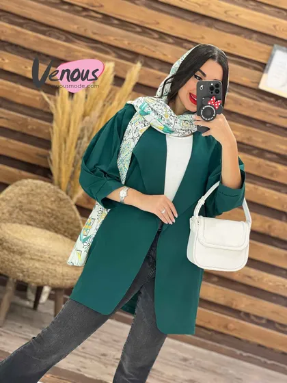 مانتو لینن کتی یقه آمریکایی