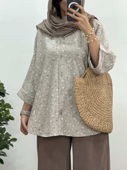 تونیک مانتویی لینن گلسا 3 کد 2964