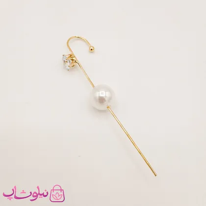 گوشواره زنانه کراس طرح نگین و مروارید