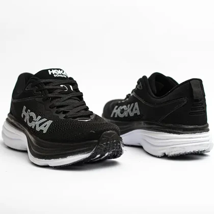 کتانی هوکا سفید و مشکی مدل 8 hoka bondi کد 271401