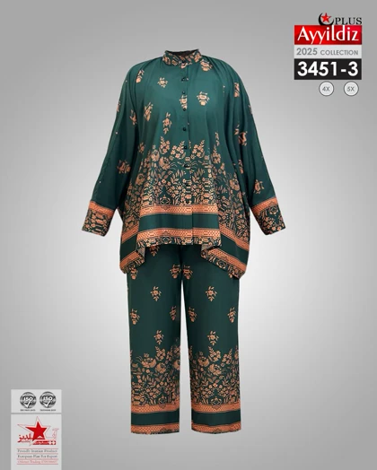 ست مانتو شلوار زنانه سایز بزرگ کد 3451/3