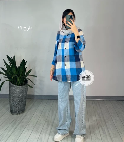 مانتو چهارخونه پنبه 1