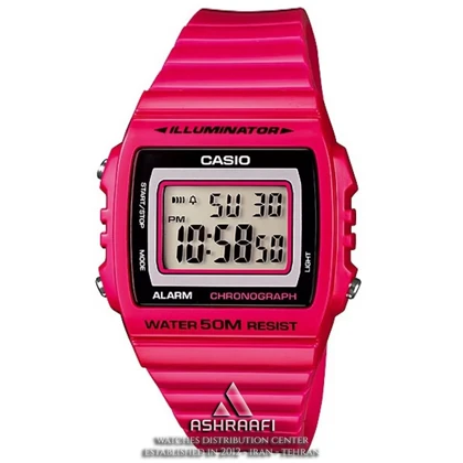 ساعت کاسیو صورتی Casio W-215H-4AV