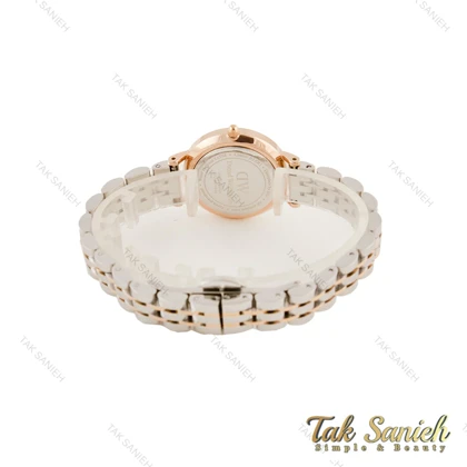 ساعت DW زنانه گرد فلزی دورنگ رزگلد ایندکس یونانی DW-5631-L