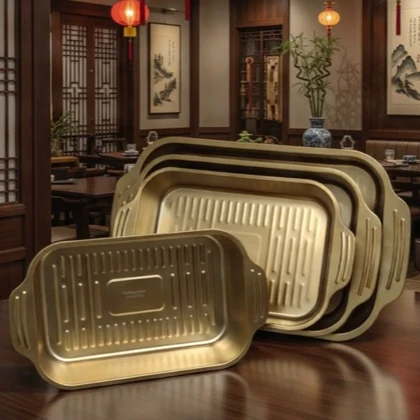 تابه گریه دسته دار استیل طلایی