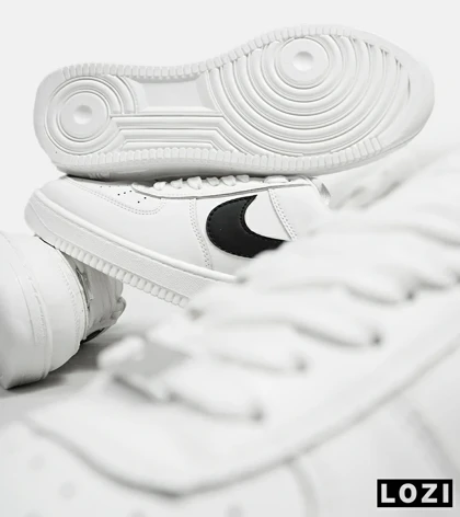 کفش کتانی بزرگ پا سفید مشکی NIKE AIR FORCE مدل 5686