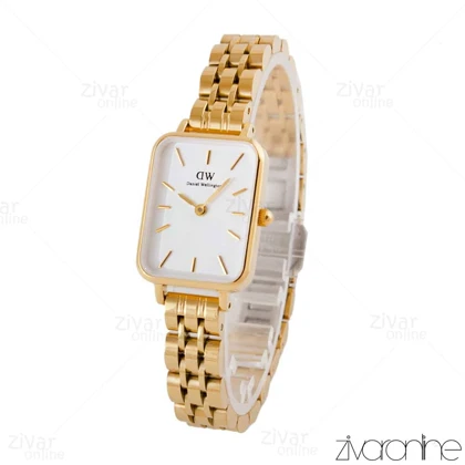 ساعت دنیل ولینگتون کوادرو طلایی صفحه سفید 104815
