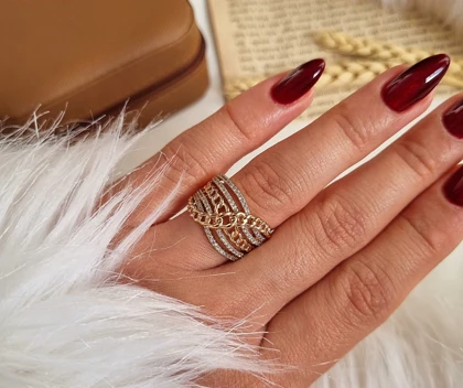 انگشتر ژوپینگ طرح طلا A19
