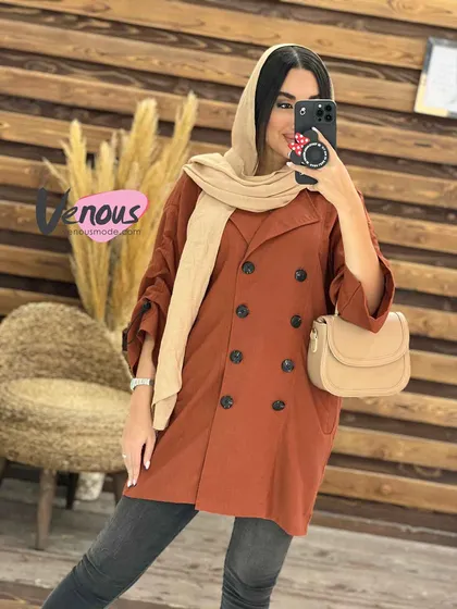 مانتو هشت دکمه آستین گت