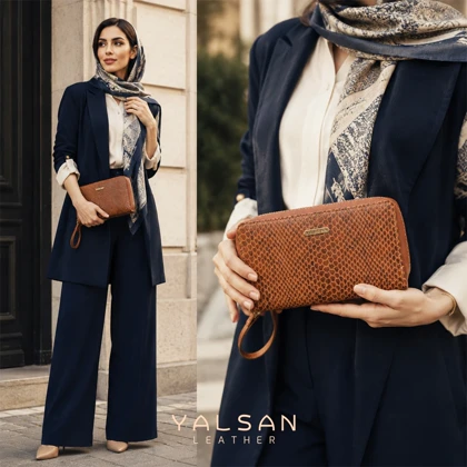 کیف پول زنانه چرم یلسان مدل غزال کد 051-MRV