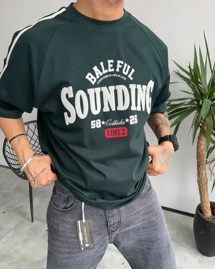 تیشرت یقه گرد SOUNDINGS رنگ سبز