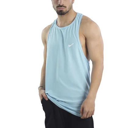 رکابی ورزشی پشت کش دار مردانه نایک مدل VHD-Dri Fit-4K0998 آبی روشن