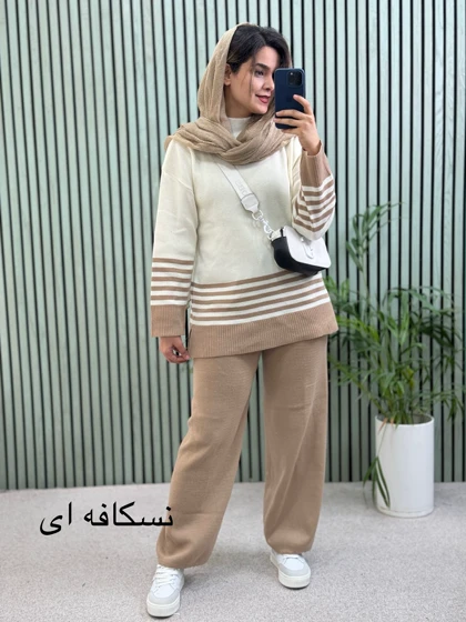 ست مانتو شلوار بافت پاییز