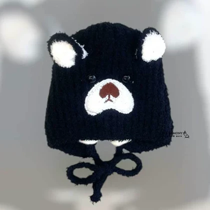 کلاه نوزادی زمستانی موهر بند دار