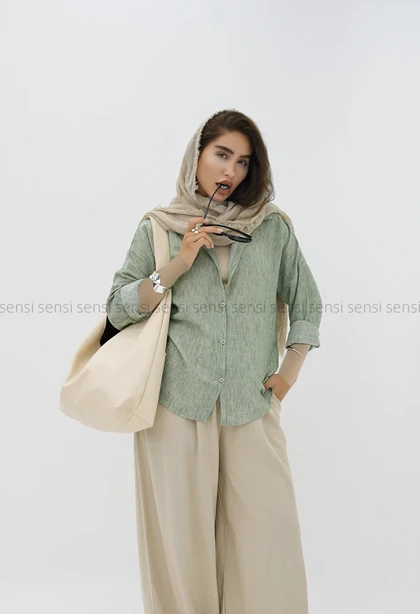 شومیز لینن دوتون