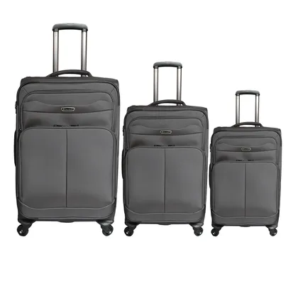 مجموعه سه عددی چمدان پیر کاردین مدل P9090-3 رنگ طوسی به همراه کاور پیرکاردین
