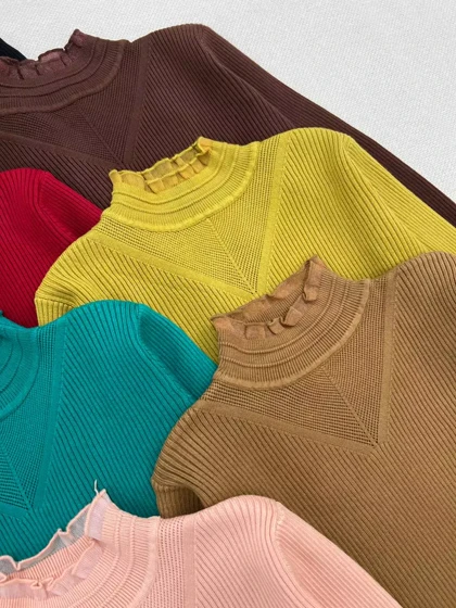 پلیور بافت یقه ایستاده هفت رنگ کد 5497