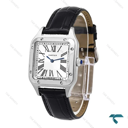 ساعت کارتیه سانتوس دومونت زنانه سیلور مشکی مدیوم Cartier-6096-G