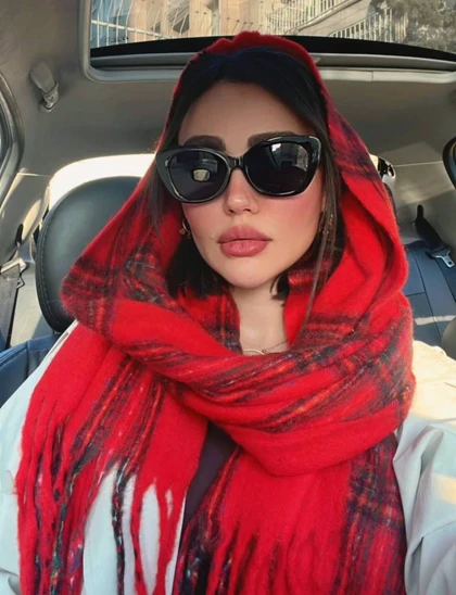 بیگ اسکارف قرمز چهارخونه کد 400