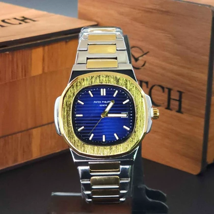 ساعت مچی مردانه پتک فیلیپ Patek Philippe تاریخ دار با قفل پروانه ای ضامن دار کد 1