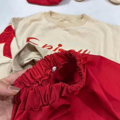 کراپ دامن انجل ست یلدایی دخترانه با کلاه