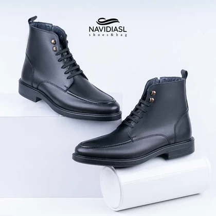 نیم بوت مردانه چرم کلاسیک کد 7022011