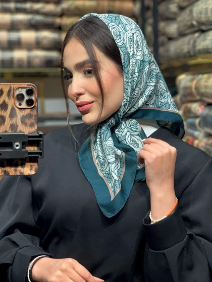 مینی اسکارف نخی کالکشن سبز زمردی پاییزه