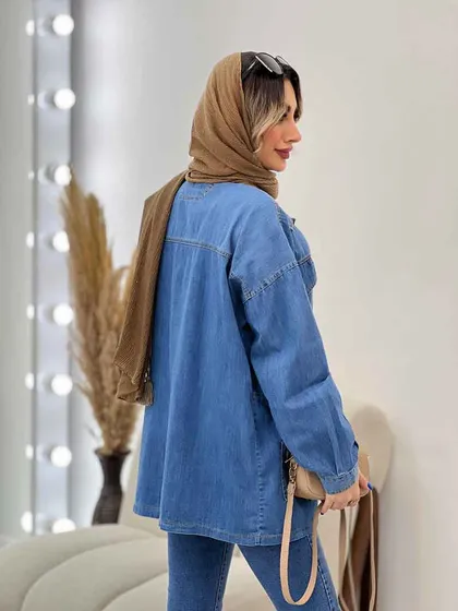 مانتو جین چهار جیب ماهلین